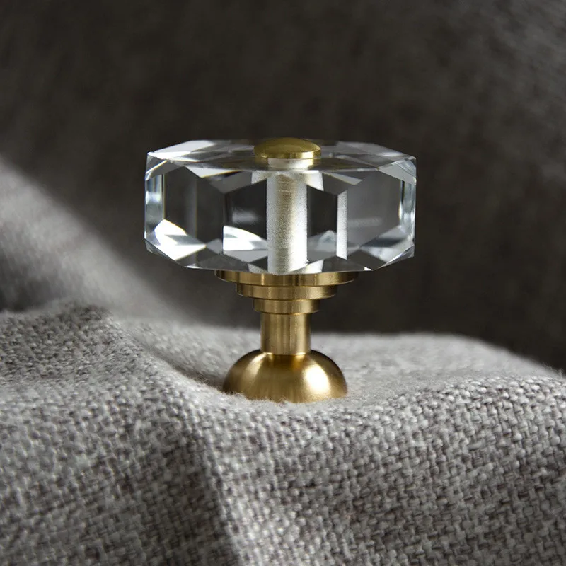 Crystal Knobs of Furniture Cabinet Pulls Brass Kitchen Dresser Cupboard Drawer Knob Door Handle Furniture Hardware