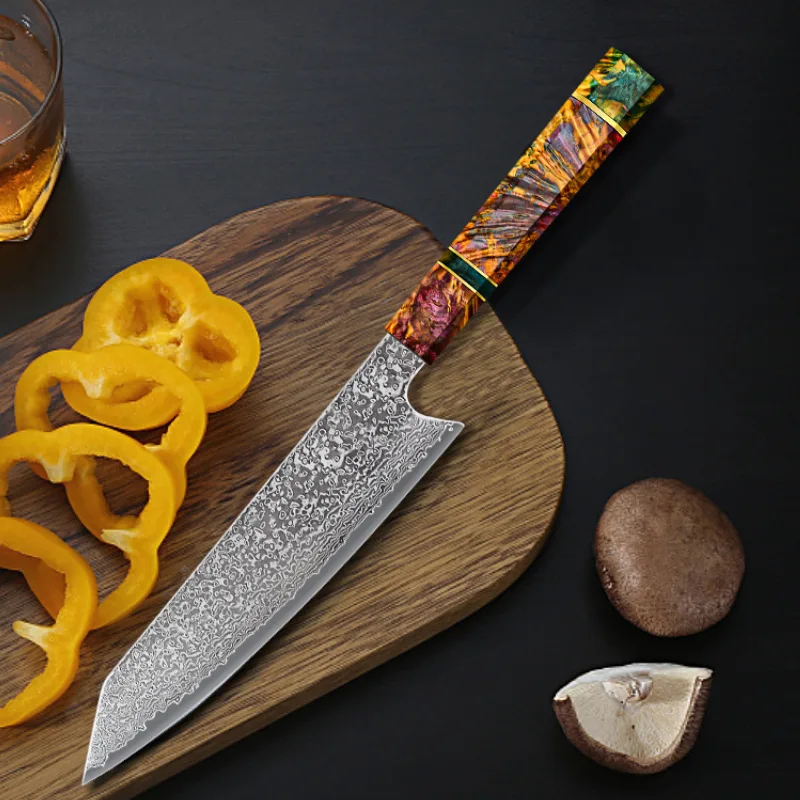 Germany imported mad shark Damascus steel knife sharp chef's knife,  vegetable cutter, bone cutter, kitchen knife.