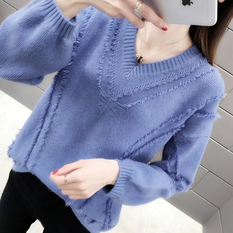 Дешевая новинка осень зима горячая распродажа женский модный Повседневный Теплый красивый свитер BP126 - Цвет: Синий