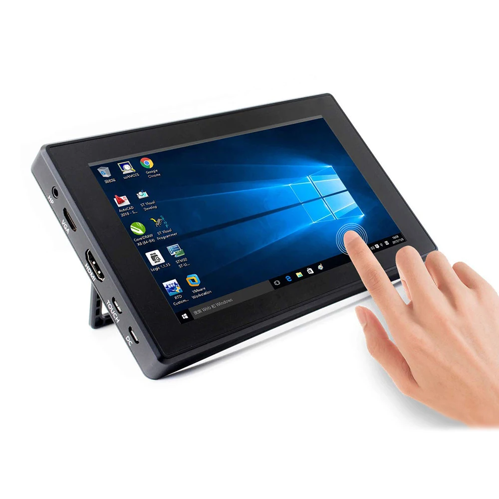 Экран 7 дюймов с ЖК-экраном чехол 7 hdmi touch 1024x600 ips емкостный сенсорный экран с закаленным стеклянным покрытием поддерживает Pi 4