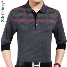 Брендовая Повседневная полосатая футболка поло с длинным рукавом для фитнеса, мужская рубашка поло из джерси, роскошные мужские футболки поло, модная одежда 81019