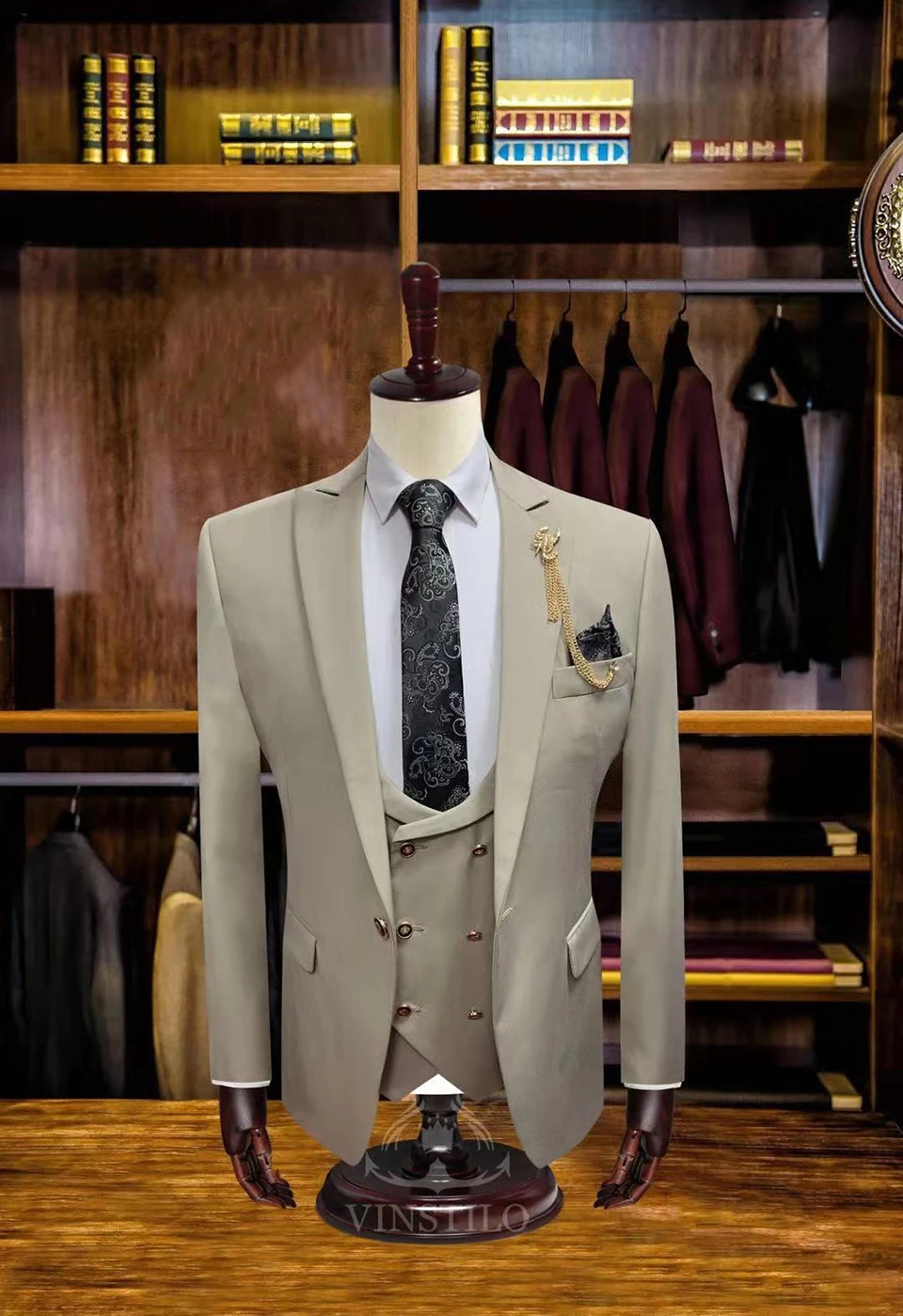New 3 PCS Weaving Men's Suits Classic fashion Black Suits Tuexdos Wedding Party Dress Casual Slim Suit Tuexdos