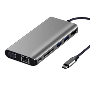 

8 in 1 USB C HUB, Type C to 4K PD Fast Charge, for PC Laptop