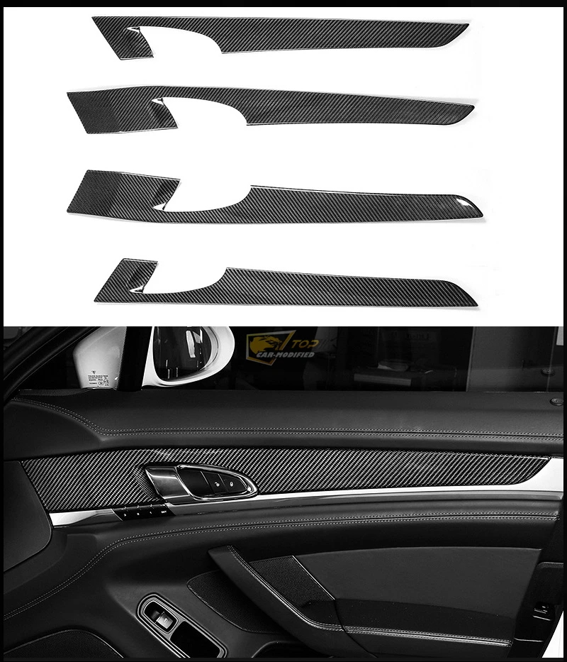 6-Free shipping 14pcsset car interior accessories for porsche panamera accessories door inside decoration trims