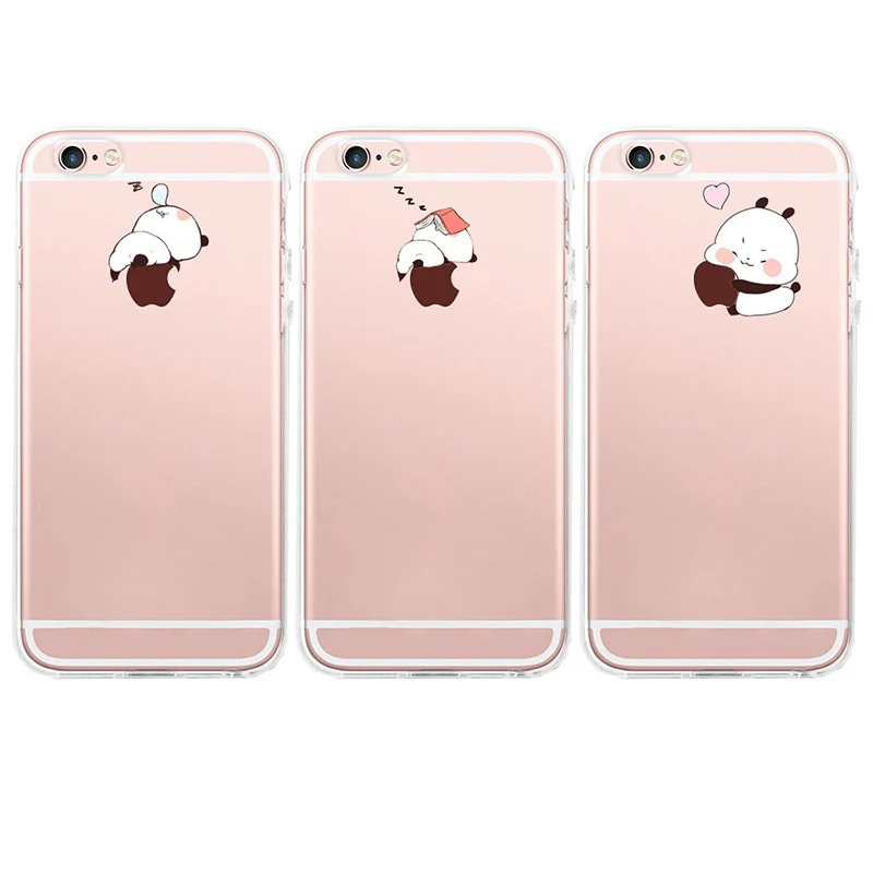 Забавный чехол с логотипом Apple Panda бамбуковый Ctue Fundas для iPhone 7 6 S 8 PLUS X XS XR Max 5s
