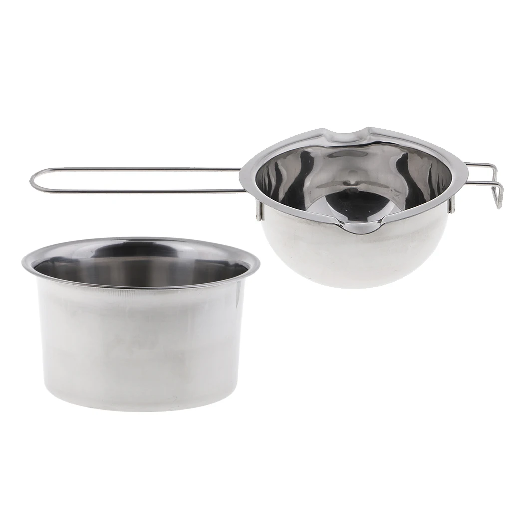 2pcs/set Stainless Steel Candle Wax Melting Pot Double Boiler For DIY Scented Handmade Candles Soaps Making Craft 2pcs/set Stainless Steel Candle Wax Melting Pot Double Boiler For DIY Scented Handmade Candles Soaps Making Craft