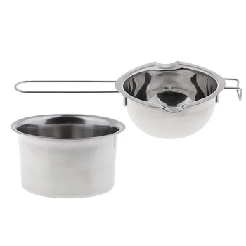 

2pcs/set Stainless Steel Candle Wax Melting Pot Double Boiler For DIY Scented Handmade Candles Soaps Making Craft