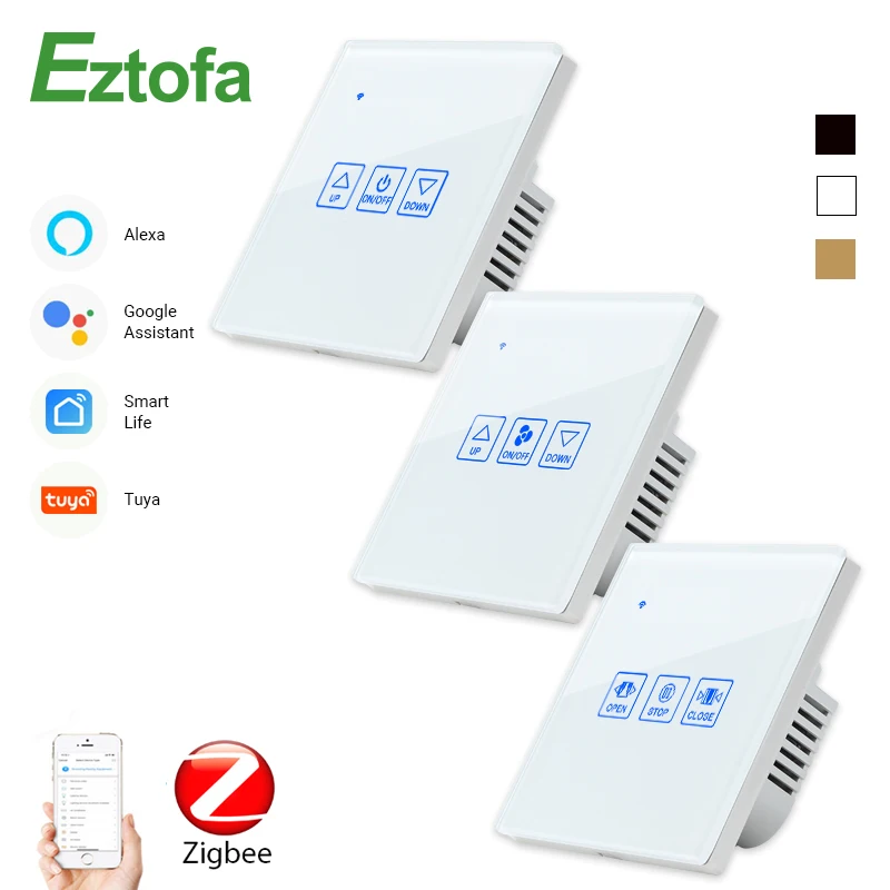 ZigBee Умный дом wifi настенный сенсорный выключатель диммер/вентилятор/штора