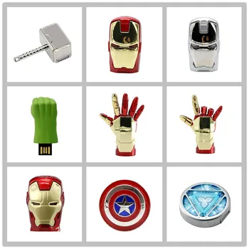 

Avengers USB Flash Drive 4G Iron Man 8GB Pen Drive16GB Captain America 32GB USB Stick Hulk Thor PenDrive U Disk Flash USB Drive