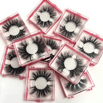 

Wholeasle Square box 25mm False eye lashes 100% handmade thick False Eyelashes Extension Sexy Natural Soft Mink Eyelashes