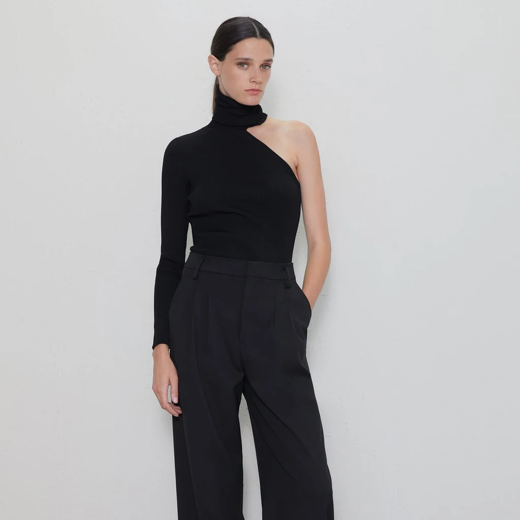 

2019 ZA Fashion Sexy Off Shoulder Black Sweater Trendy Casual Office Lady Solid Pullovers Female Fall Clothing Outwear Wholesale