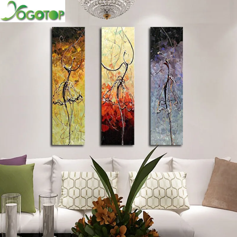 Diy Алмазная Картина абстрактный танец Триптих полная Алмазная мозаичная картина для декора комнаты балерина девушка 3 шт ML833