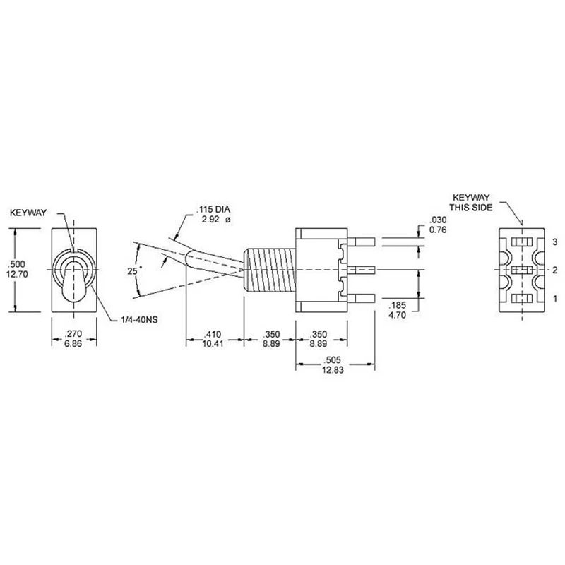 5 шт. мини MTS-102 3-контактный SPDT ON-ON 6A 125VAC миниатюрные тумблеры