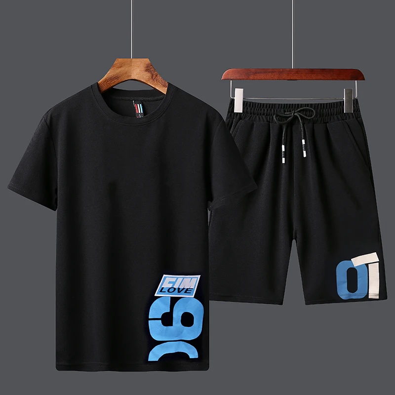 Summer Men’s sport track suits Tshirts Shorts Sets Polyester Fashioin tracksuits T-shirt Bermuda Masculina Board Shorts Printed