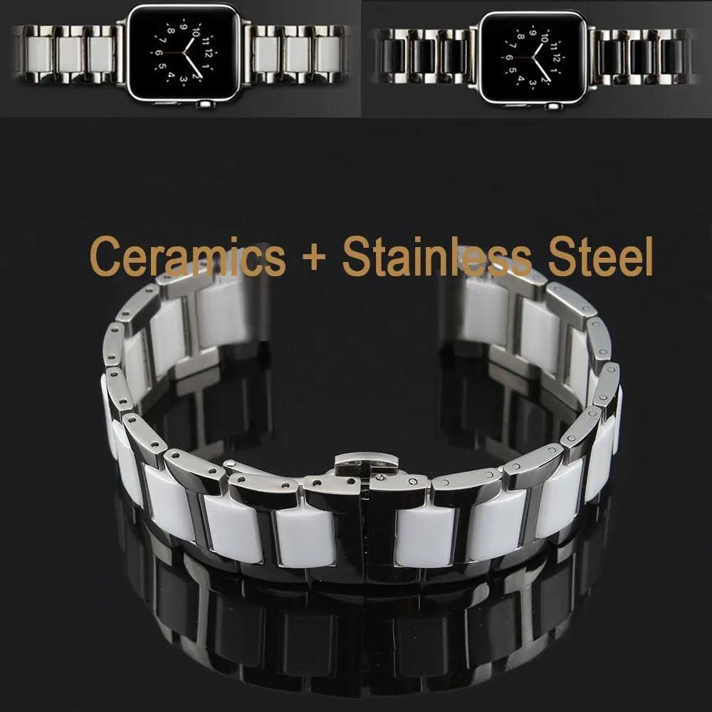 Роскошный ремешок из нержавеющей стали для Apple Watch band 42 мм 38 мм 44 мм 40 мм браслет pulseira ремешок для iwatch series 4 3 2 1