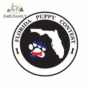 

EARLFAMILY 13cm x 12.7cm for Florida Puppy Contest Camper Truck Decal Vinyl Car Sticker Fashion Waterproof Scratch-proof Decor