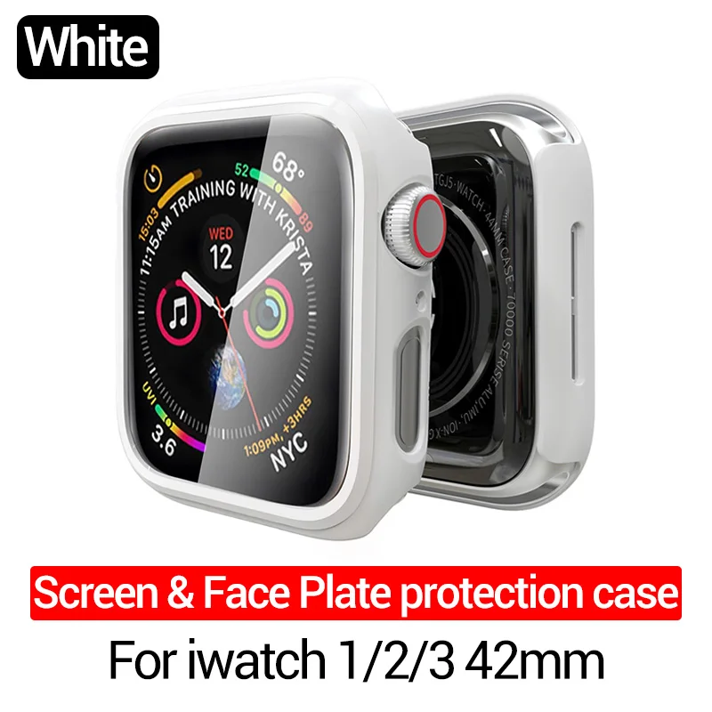 PZOZ для apple watch 4 5 защитный чехол для экрана 40 мм 44 мм мягкая Гидрогелевая пленка 3D полное покрытие для apple watch 1 2 3 часы 38 мм 42 мм - Цвет: 42MM White