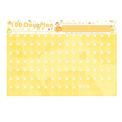 bo luo mi yu Милый мультфильм 100 дней планировщик кавайный календарь TODO список диета Дневник Школьные принадлежности - Цвет: bo luo mi yu