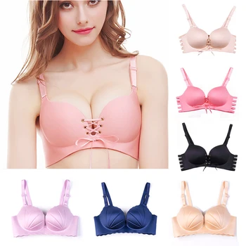 

Fashion Women Seamless Bra Push Up Bra Front Lace-up Sexy Bra Adjustable-straps Lady Female Bra Underwear Lingerie Brassiere
