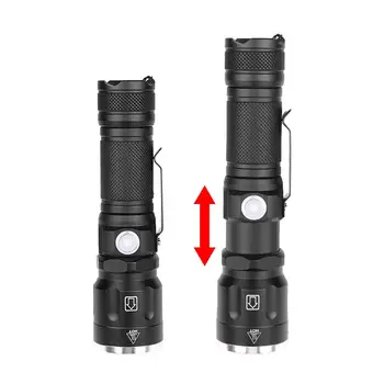 

Tactical Flashlight Zoomable USB Rechargeable XHP50 18650 Powered With Rope Telescopic Zoom Torch Zoomable Torch