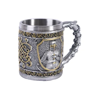 

Creative Medieval Knight Mark Coffee Skull Resin Skull Beer Glass Wine Cup