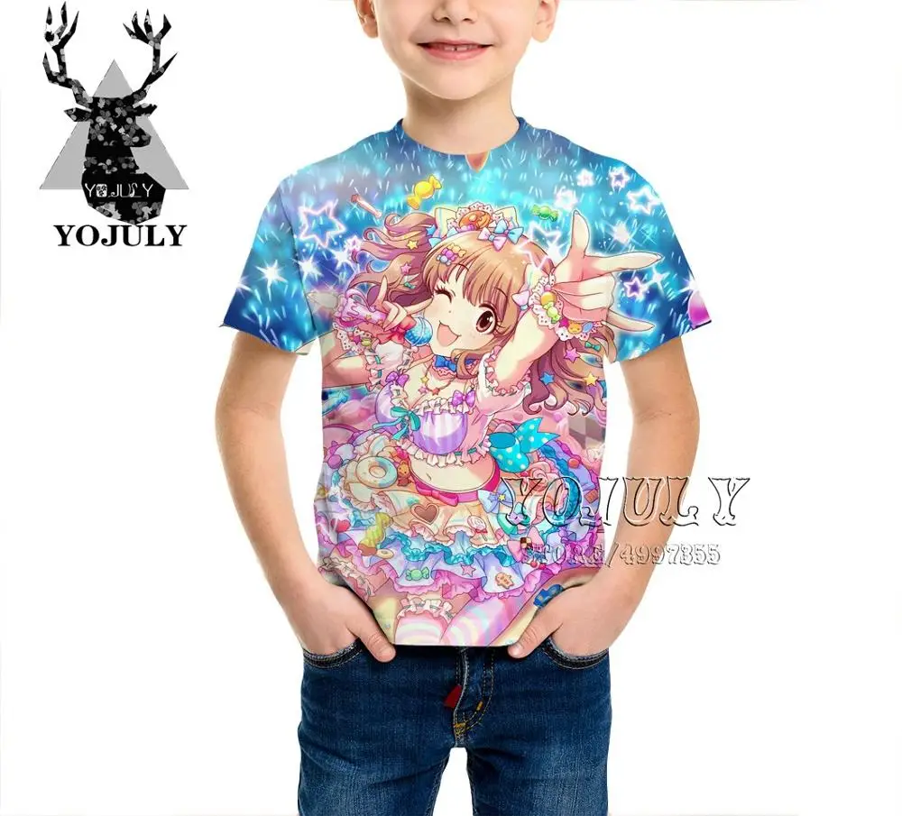 YOJULY/детская одежда Idol Master, Детская футболка с 3d принтом Золушки для девочек и мальчиков Лидер продаж, модные футболки A466