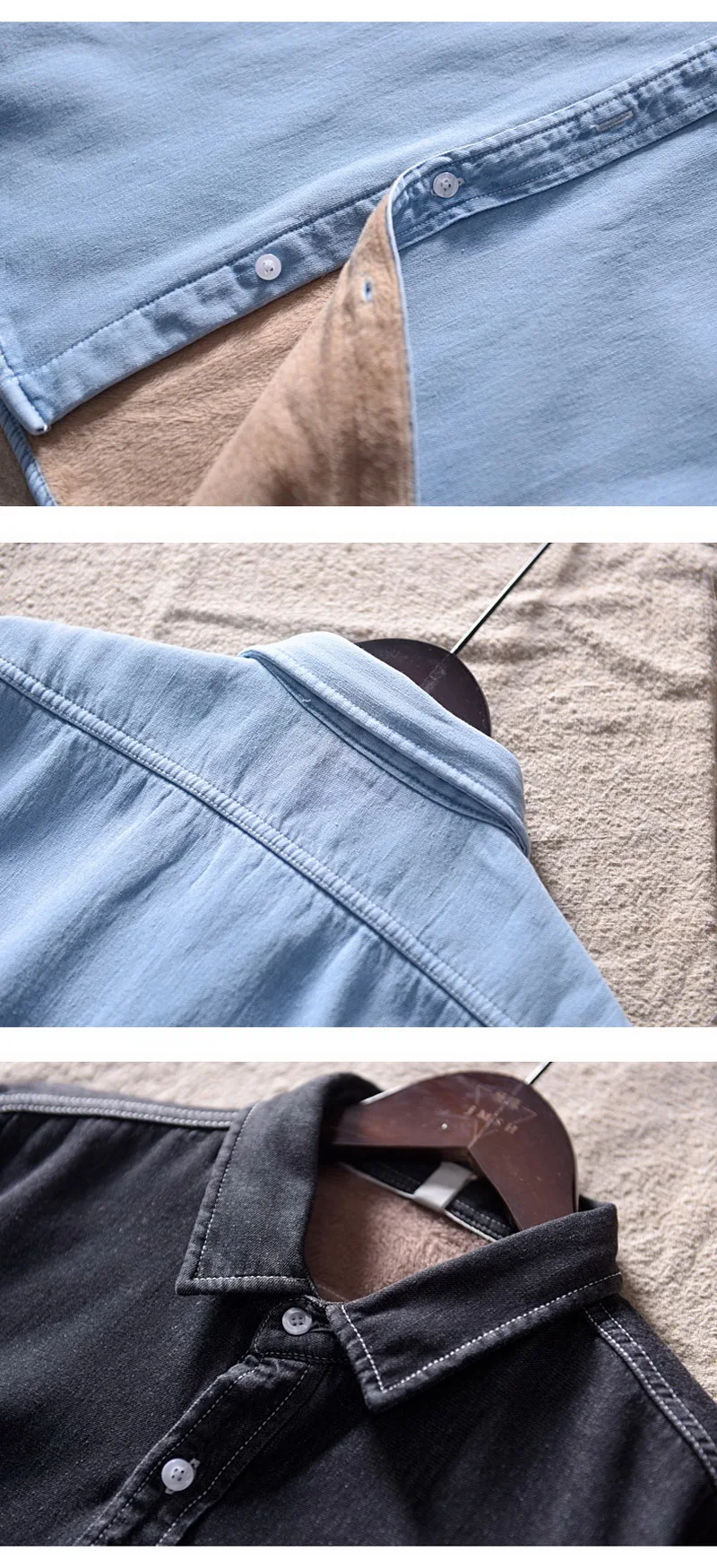 Plus velvet warm winter denim men shirt brand cotton shirts for men long sleeve thickness denim shirt mens fashion chemise