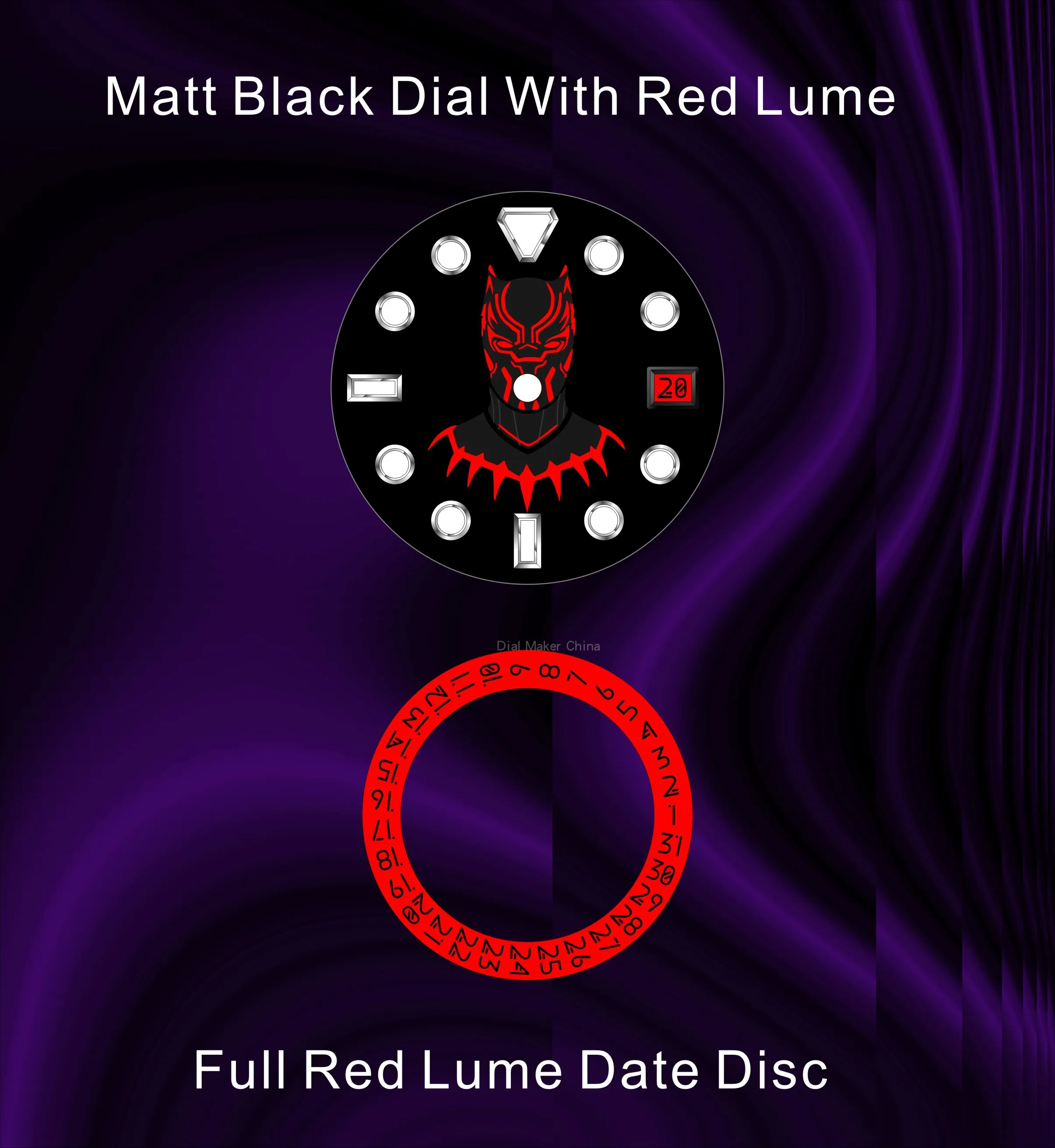 US $151.05 Limited Edition Watch Modification Luminous Accessories NH354R6R Newest Black Panther Dial calendar Date Dial