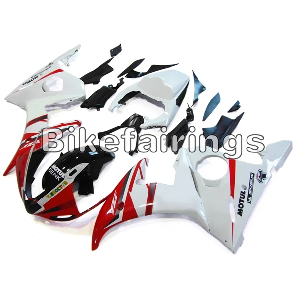 Мотоцикл инъекции Пластик красные белые чехлы для Yamaha YZF-600 R6 2003 2004 2005 R6 03 04 05 обтекатели