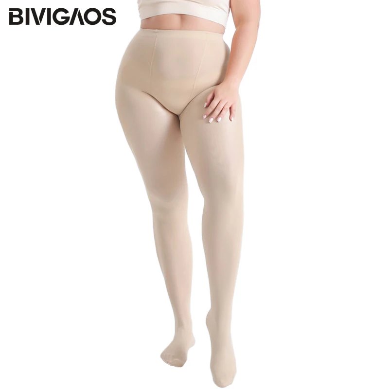 

BIVIGAOS New Women's Watermelon Crotch Velvet Pantyhose Super Elastic Sexy Tights Stockings Fat Female Large Plus Size Pantyhose