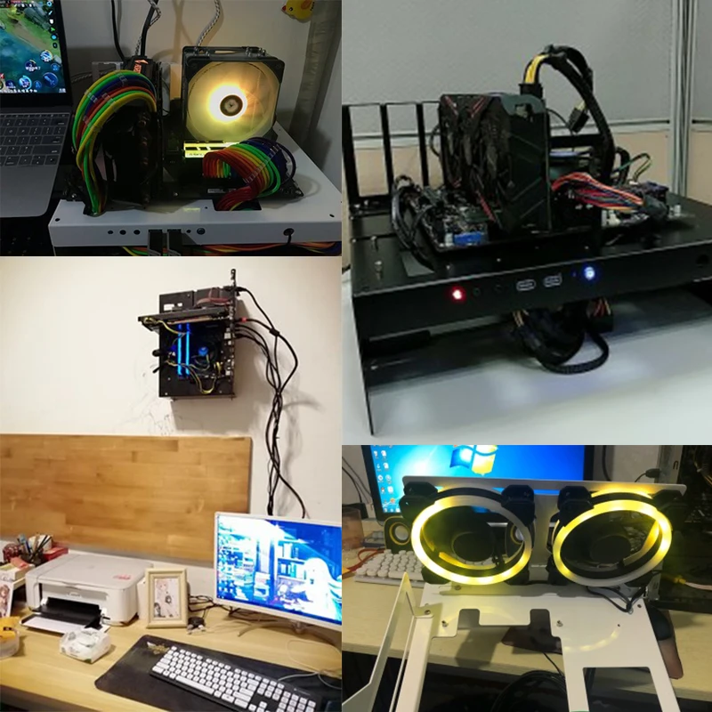 DIY Computer Case Rack ITX MATX ATX EATX Motherboard Open Desktop with 12cm Fan Frame Water-Cooler Bracket Universal Chassis
