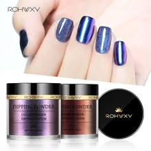 ROHWXY 10 мл пудра Хамелеон Сияющий голографический блестящий порошок зеркальный эффект система погружения ногтей без лампы лечения натуральный сухой