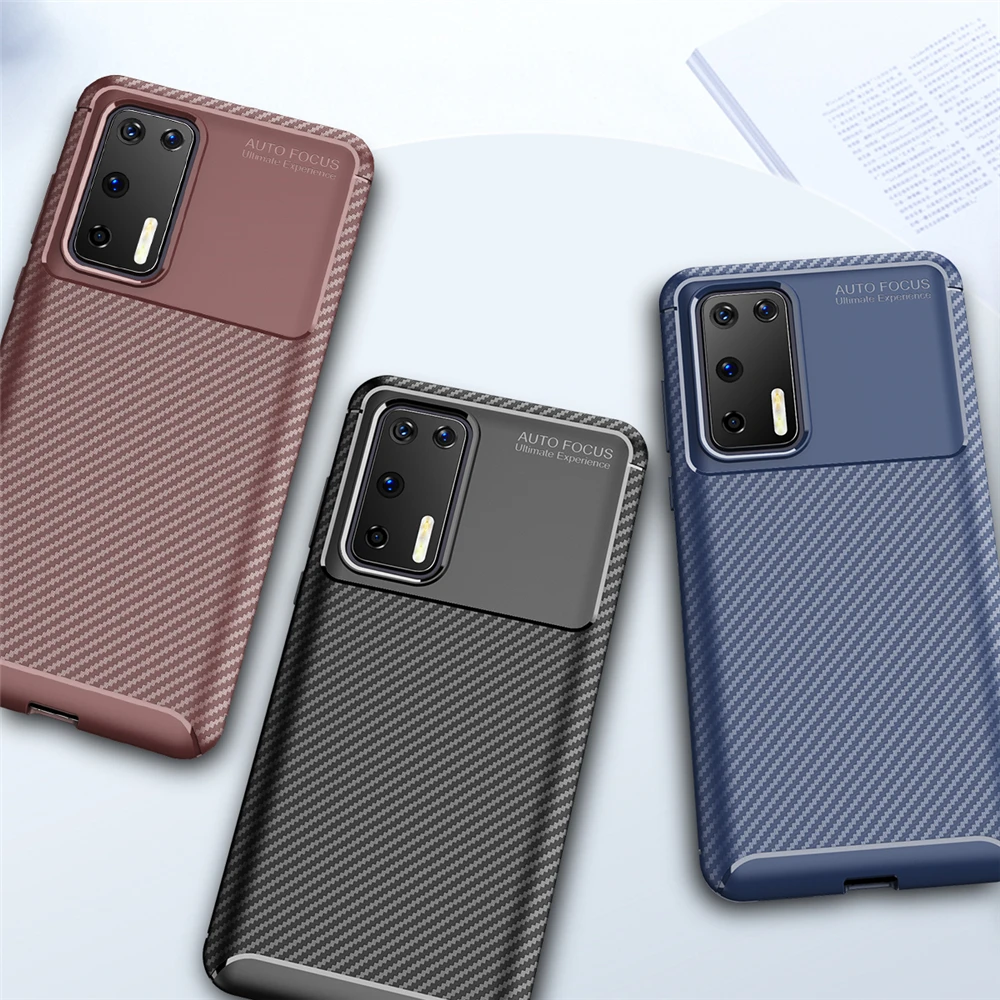 

For Huawei P40 Case Business Style Silicon Rubber Shell Coque TPU Back Phone Cover For Huawei P40 Protective Case For Huawei P40