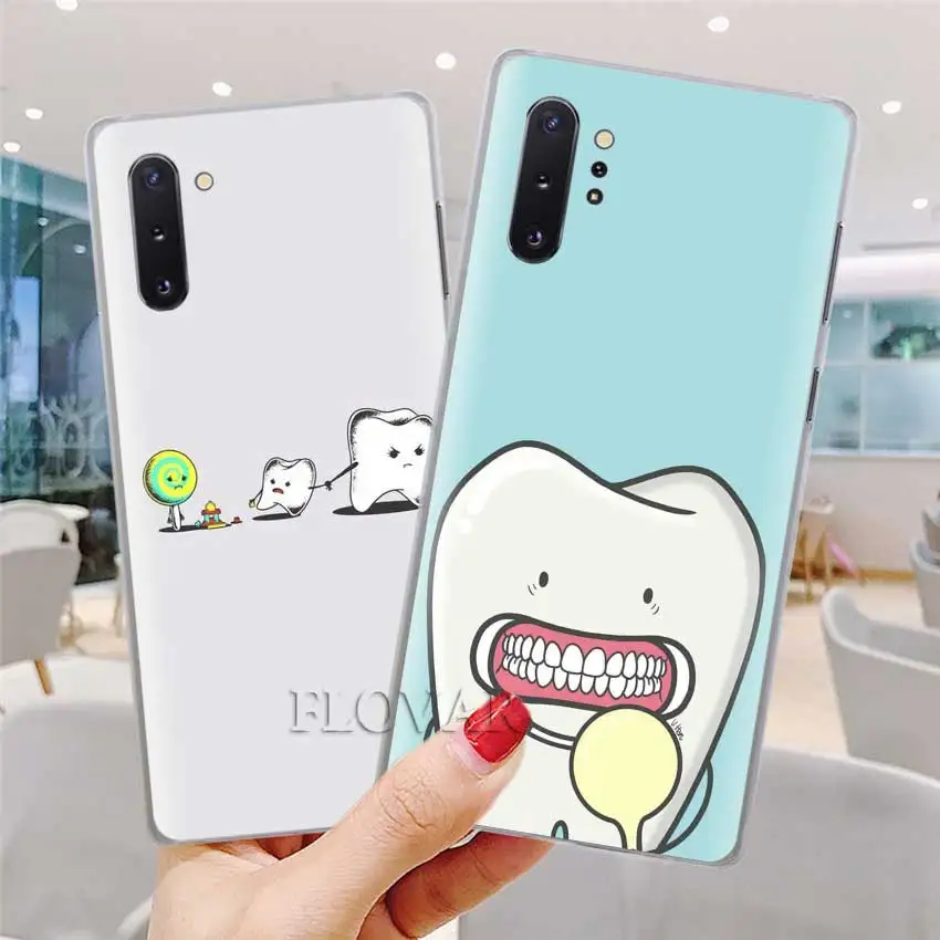 Dentist Teeth Tooth Phone Cases for Samsung Galaxy Note 10 S10 Plus 5G S10e A30 A40 A50 A60 A70 M40 Hard Cover Coque