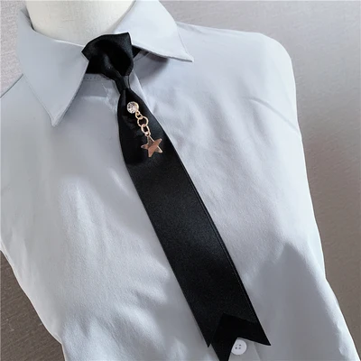 Мужской mle Женский галстук корейский ленивый маленький галстук стюардесса униформа аксессуары рубашка полоса галстук-бабочка - Цвет: 6