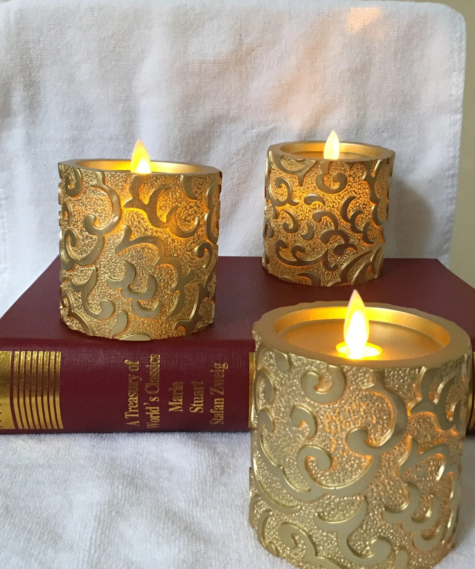 Christmas Golden bougie Led birthday Candle Lamp Modeling Lamp scented candles Gold candele