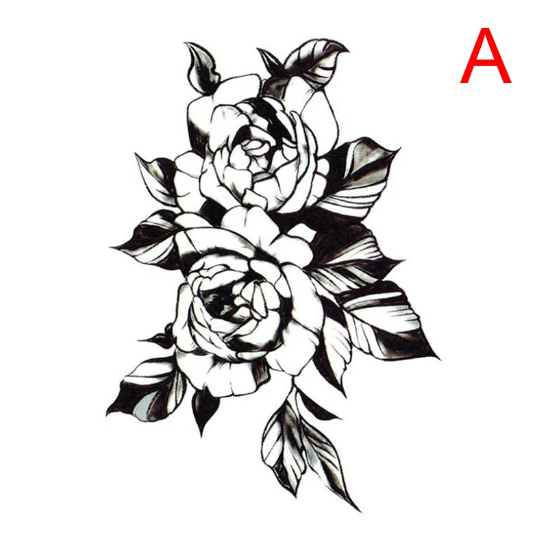 1 Sheet Temporary Tattoo Flower Tattoo Sleeves Water Transfer Tatoo Sticker Peony Rose Tattoos Body Art Sexy Tatoo Arm Tatto