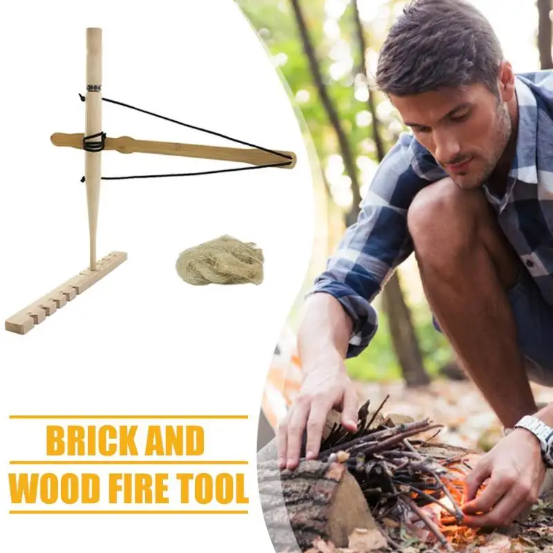 

Portable Bow Drill Friction Fire Starter Firemaking Tools Survival Adventure Camping Emergency Gear Expansion Training Props New