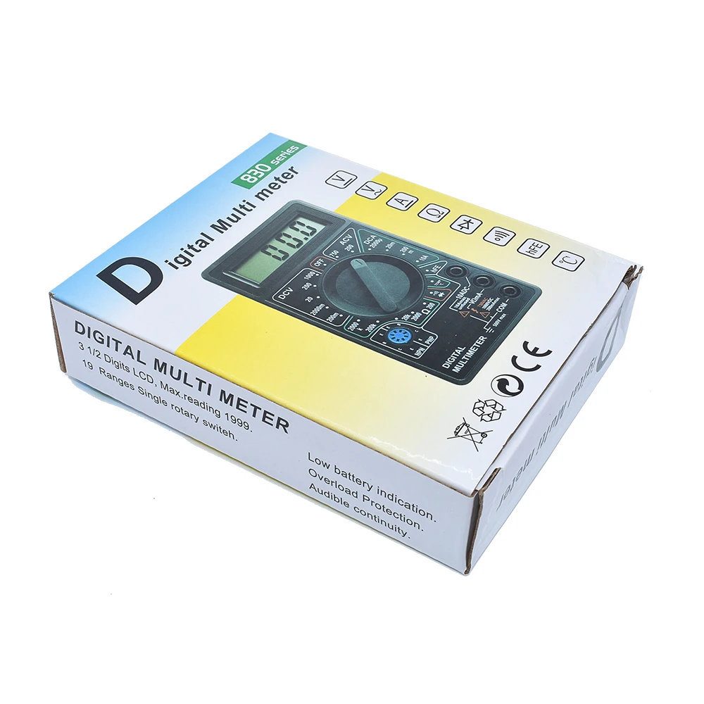 Цифровой вольтметр WAVGAT Омметр амперметр мультиметр ручной тестер DT830B домашний