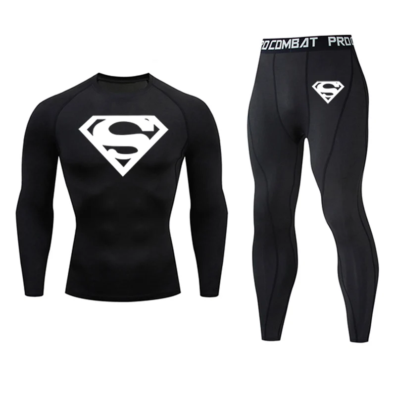 Мужское зимнее теплое бархатное термобелье с Суперменом, кальсоны, пижамный комплект для мужчин, однотонный теплый зимний комплект нижнего белья