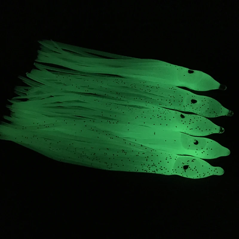 OLOEY Luminous squid skirts 5Pcs/lot Soft Octopus Fishing Lures Jigs Skirts Artificial Jigging Bait Squid Skirt | Спорт и