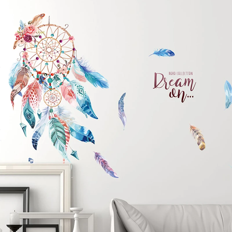 1pc 3d Creative Living Room Decoration Wallpaper Dream Catcher Wall Sticker Room Bedroom Wall Sticker Wall Stickers Aliexpress