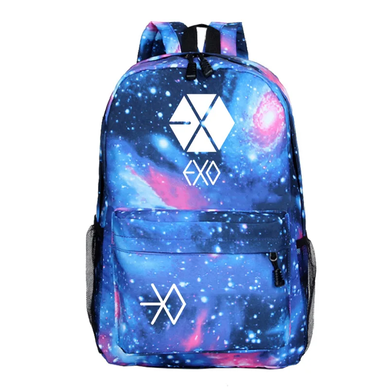 Новая корейская мода Kpop EXO мы один альбом рюкзаки для девочек-подростков Harajuku Kawaii Galaxy сумка со звездой пакет рюкзак Sac Dos - Цвет: 13