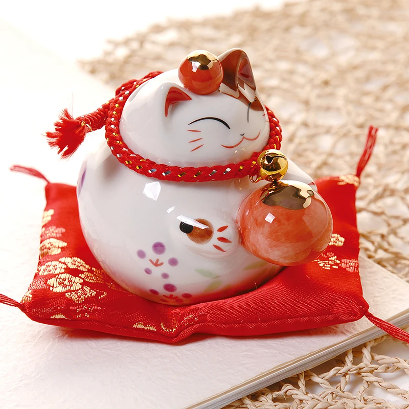 4 дюйма lucky cat керамический lucky cat домашний Фарфор Декоративные Украшения Бизнес-Подарки lucky cat Копилка Feng Shui украшения