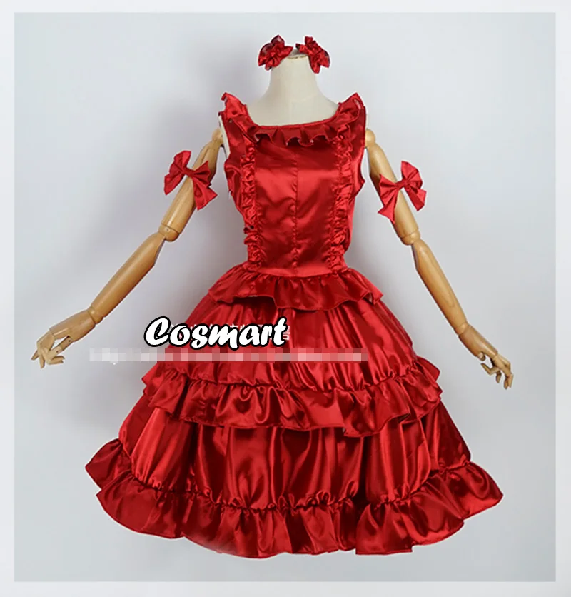 Darwin's Game Karino Shuka Red Lolita Dress Cosplay Costume Halloween