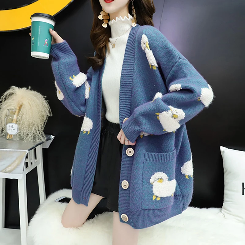 FREE SHIPPING Korean Knitting Sweater Sheep Cartoon Print JKP4773
