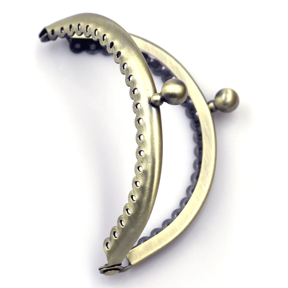 8.5cm Arch Metal Purse Frames Kiss Clasps Handbag Handles Double Ball DIY Crafts Luggage Bag Accessories Replace Parts 5 Colors