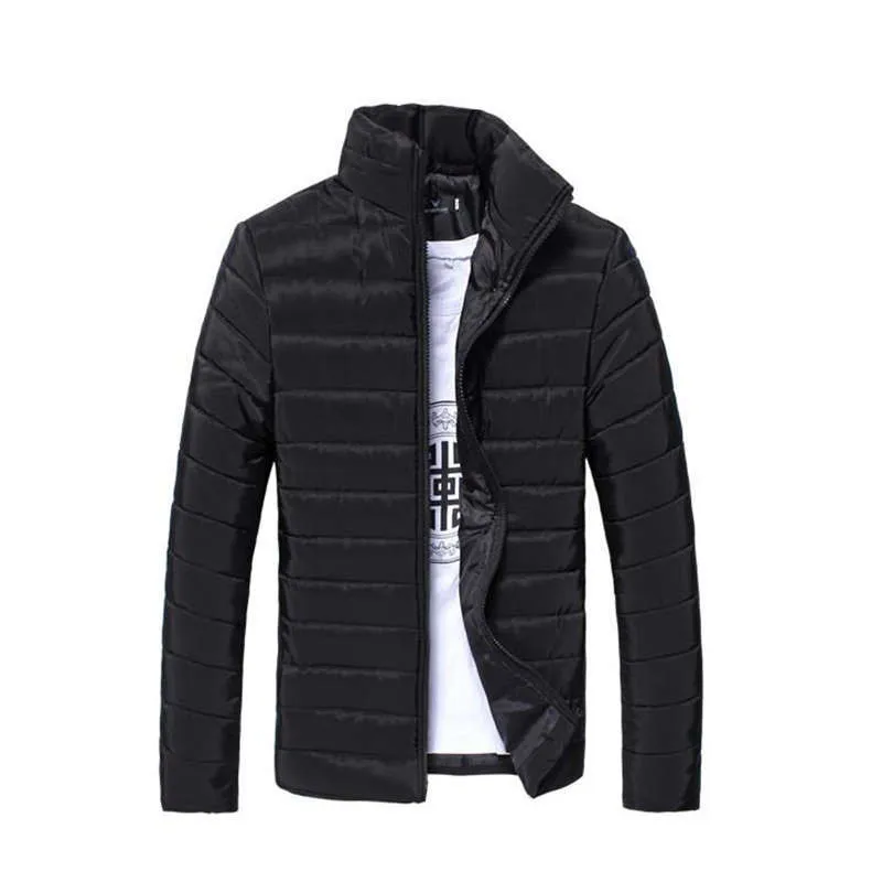 Black Homens Jaqueta de inverno, куртка-парка, облегающая, длинная, верхняя одежда - Цвет: Black
