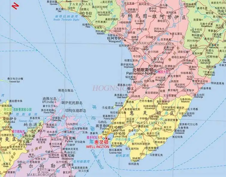 Map of New Zealand in Chinese and English Map of World Hot Countries Freeway Traffic Tourist Attractions