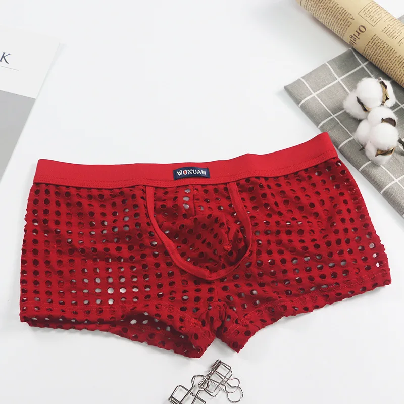 6 шт. мужские прозрачные трусы боксеры с вырезами|Боксеры| |